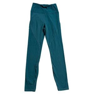 ACTA Wear Womens High Waisted Activewear Leggings Teal Blue Size Medium